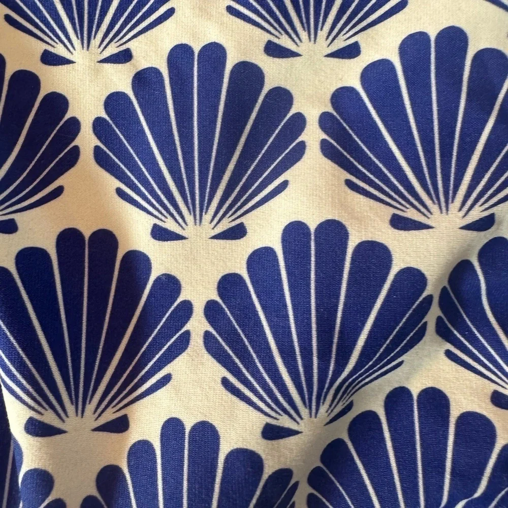 Kate Spade New York Blue and White Shell Print Bikini and bottom set Medium